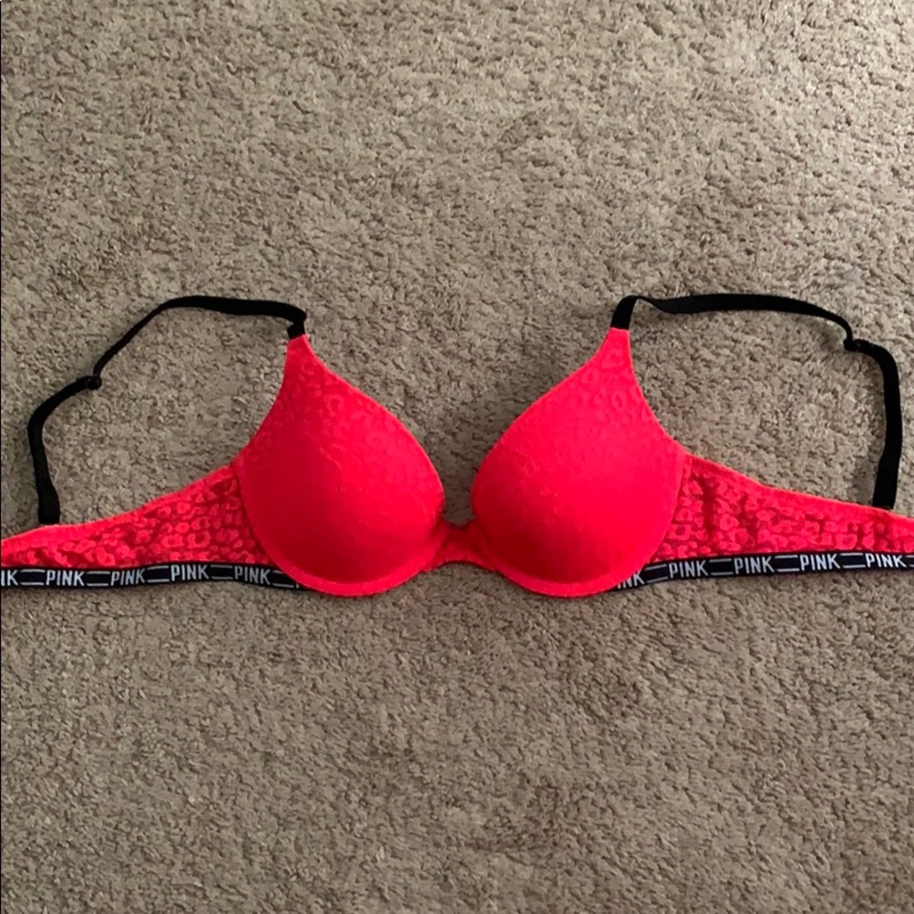 PINK Hot Pink Pushup Bra